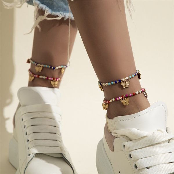 Ethnic Style Colorful Rice Beaded Anklets Mix Butterfly Tassel Beach Foot Chain European Animal Double Layer Women Anklet Jewelry Accessories, Red;blue
Ethnic Style Colorful Rice Beaded Anklets Mix Butterfly Tassel Beach Foot Chain European Animal Double Layer Women Anklet Jewelry Accessories, Red;blue