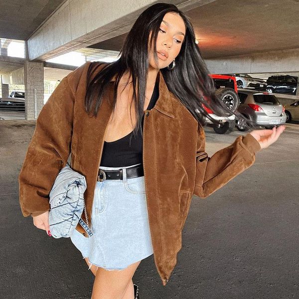 women's jackets 2022 fashion long-sleeved lapel bf wind jacket suede autumn and winter elegant solid color loose casual, Black;brown
women's jackets 2022 fashion long-sleeved lapel bf wind jacket suede autumn and winter elegant solid color loose casual, Black;brown