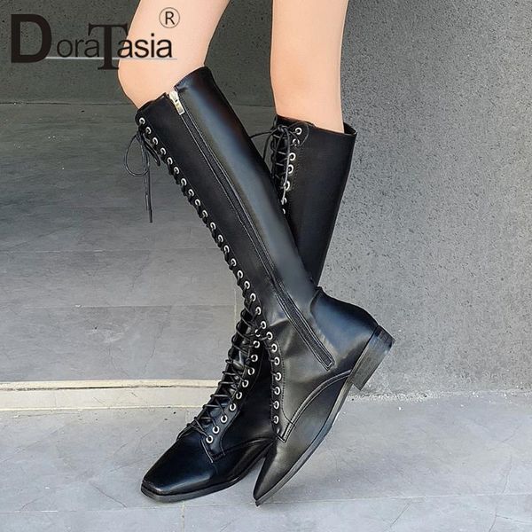 boots doratasia classic autumn lace-up long 2021 casual low heel women fashion square toe knee high shoes woman, Black
boots doratasia classic autumn lace-up long 2021 casual low heel women fashion square toe knee high shoes woman, Black