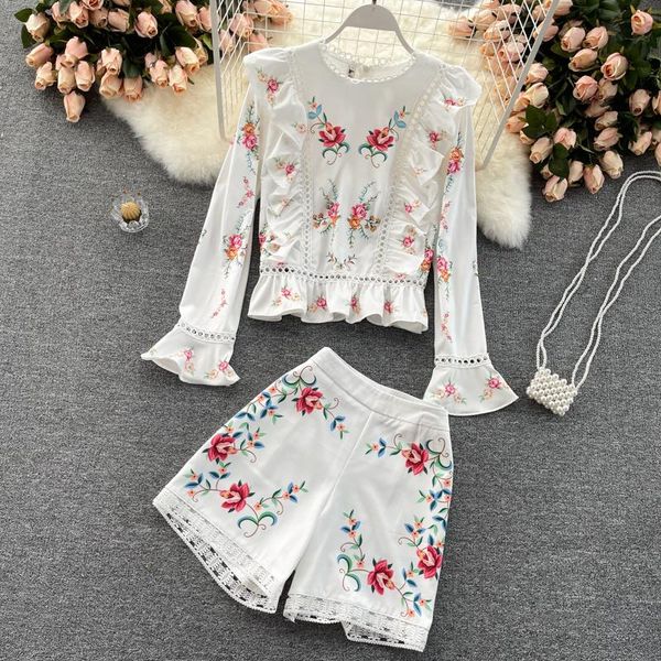 women's tracksuits ladies' temperament suit summer sweet trumpet sleeve fashion printed high waist wide leg short pants two-piece, Gray
women's tracksuits ladies' temperament suit summer sweet trumpet sleeve fashion printed high waist wide leg short pants two-piece, Gray