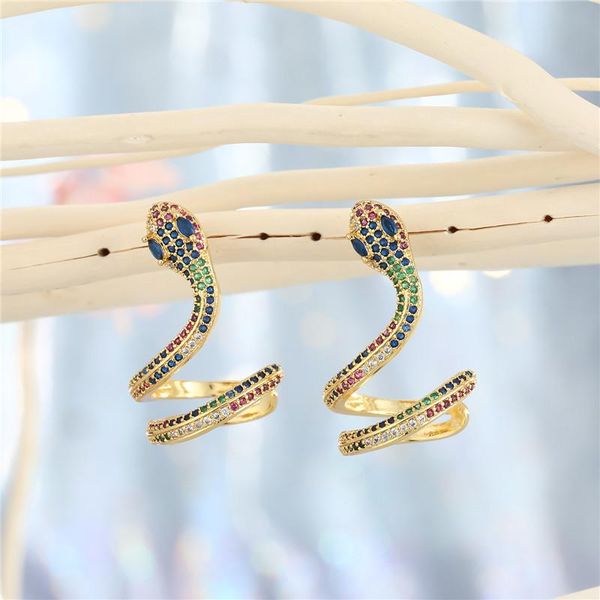 1pair high quanlity colorful zircon snake stud earrings for women vintage rainbow crystal curved ear jewelry e698, Golden;silver
1pair high quanlity colorful zircon snake stud earrings for women vintage rainbow crystal curved ear jewelry e698, Golden;silver