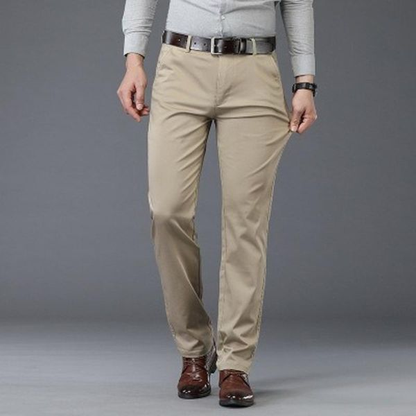 men's pants classic style summer cotton straight-leg casual business stretch brand trousers khaki beige green 40, Black
men's pants classic style summer cotton straight-leg casual business stretch brand trousers khaki beige green 40, Black