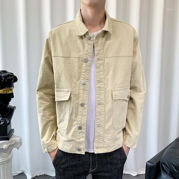 men's jackets 2021 spring and autumn corduroy casual jacket youth slim lapel long sleeve multi-bag, Black;brown
men's jackets 2021 spring and autumn corduroy casual jacket youth slim lapel long sleeve multi-bag, Black;brown