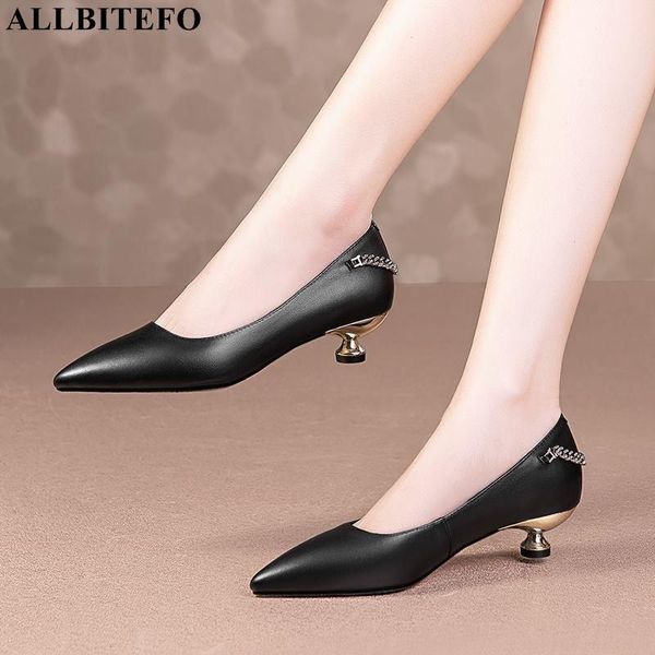 dress shoes allbitefo golden heel chain design genuine leather high fashion party wedding women heels kitten, Black
dress shoes allbitefo golden heel chain design genuine leather high fashion party wedding women heels kitten, Black