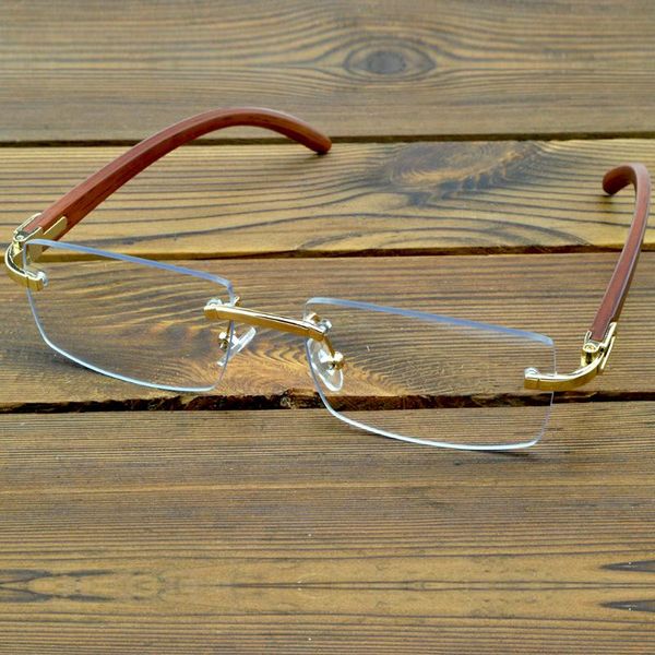 fashion sunglasses frames men and women natural wood legs rimless glasses frame high standard, Black
fashion sunglasses frames men and women natural wood legs rimless glasses frame high standard, Black