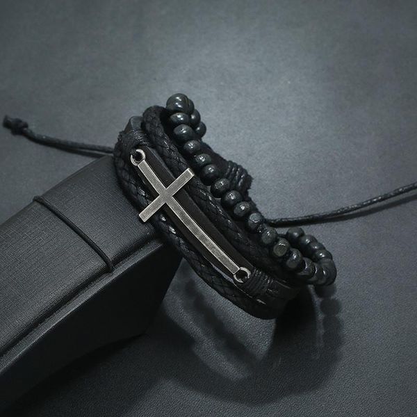 charm bracelets eif dock vintage handmade diy braided leather bracelet alloy cross adjustable wooden beads men's hand strap bangles, Golden;silver
charm bracelets eif dock vintage handmade diy braided leather bracelet alloy cross adjustable wooden beads men's hand strap bangles, Golden;silver