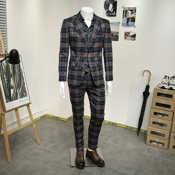 men's suits & blazers red plaid men set fashion wedding groom wear blazer + pant sets england style casual slim suit suitable for 4 sea, White;black
men's suits & blazers red plaid men set fashion wedding groom wear blazer + pant sets england style casual slim suit suitable for 4 sea, White;black