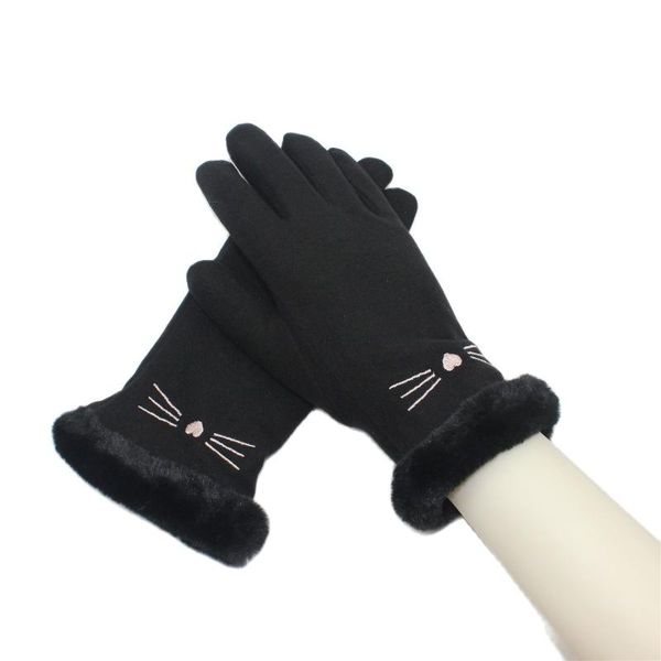 five fingers gloves lady winter autumn thicken velvet warm touch screen cat embroidery for women retro lovely style mittens nice hands n5, Blue;gray
five fingers gloves lady winter autumn thicken velvet warm touch screen cat embroidery for women retro lovely style mittens nice hands n5, Blue;gray