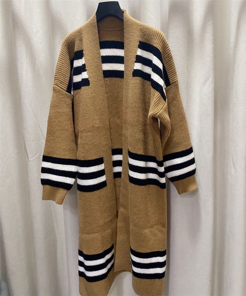 fashion designer womens sweater jacket cashmere cardigan brand classic long length knitted jacket loose striped sweater ladies woolen coat, White;black
fashion designer womens sweater jacket cashmere cardigan brand classic long length knitted jacket loose striped sweater ladies woolen coat, White;black