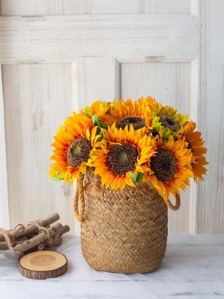 sunflower bouquet silk flower artificial home garden party wedding diy decoration decorative flowers & wreaths
sunflower bouquet silk flower artificial home garden party wedding diy decoration decorative flowers & wreaths