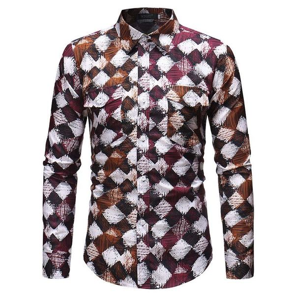 men's casual shirts 2021 printed shirt long sleeve lapel button slim streetwear camisa masculina, White;black
men's casual shirts 2021 printed shirt long sleeve lapel button slim streetwear camisa masculina, White;black