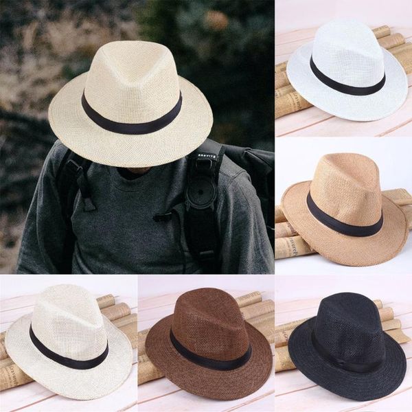wide brim hats fashion classic beach casual summer sunhat panama men straw hat cowboy cap, Blue;gray
wide brim hats fashion classic beach casual summer sunhat panama men straw hat cowboy cap, Blue;gray