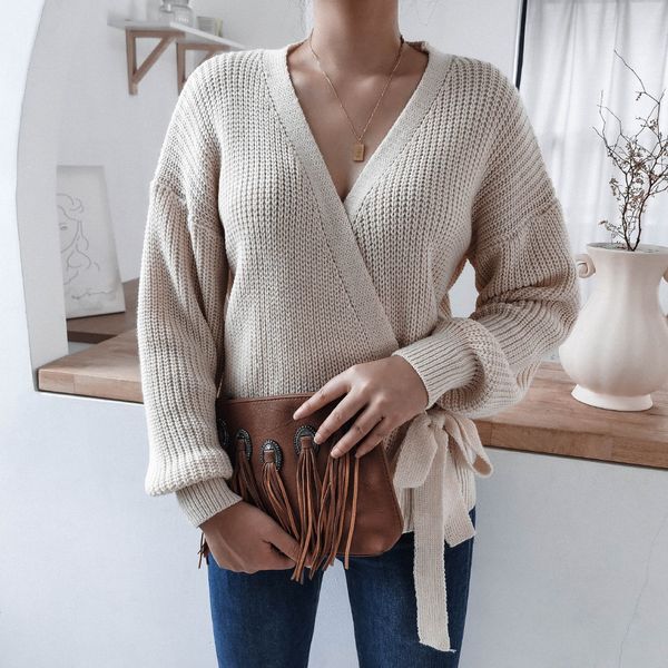 women's sweater coat autumn winter oversize casual v-neck strap knit pullover short women clothes jumper 210420, White;black
women's sweater coat autumn winter oversize casual v-neck strap knit pullover short women clothes jumper 210420, White;black