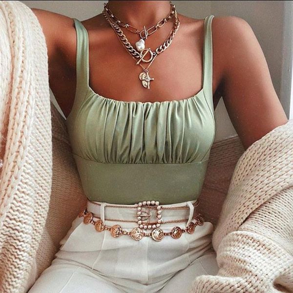 women's tanks & camis women summer fashion ruched camisole mujer backless tank streetwear mini for casual crop, White
women's tanks & camis women summer fashion ruched camisole mujer backless tank streetwear mini for casual crop, White