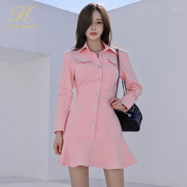 han queen women's autumn spring single-breasted pink pencil dress ol ruffles bodycon dresses fitted elegant work wear vestidos casual, Black;gray
han queen women's autumn spring single-breasted pink pencil dress ol ruffles bodycon dresses fitted elegant work wear vestidos casual, Black;gray