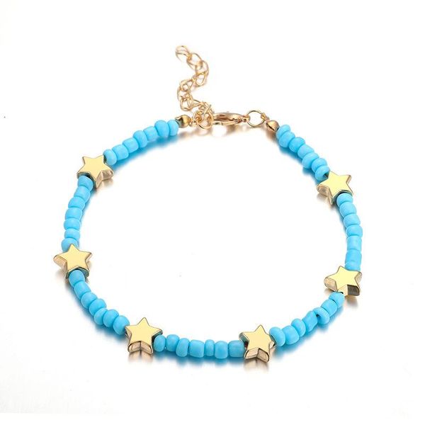 anklets jcymong 2021 summer beach black white blue beads for women gold color star ankle bracelet fashion foot jewelry, Red;blue
anklets jcymong 2021 summer beach black white blue beads for women gold color star ankle bracelet fashion foot jewelry, Red;blue