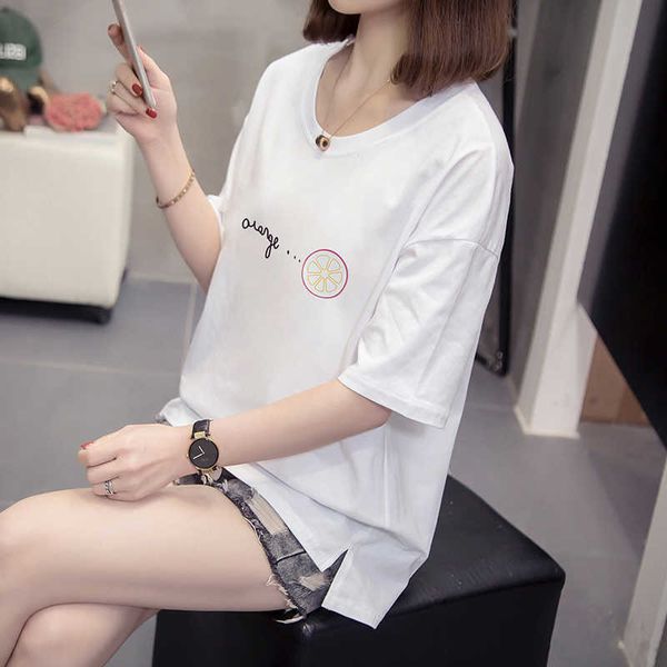 large size tshirt women clothing summer white women t shirt cotton short sleeve casual black gray tee shirt femme 210604
large size tshirt women clothing summer white women t shirt cotton short sleeve casual black gray tee shirt femme 210604