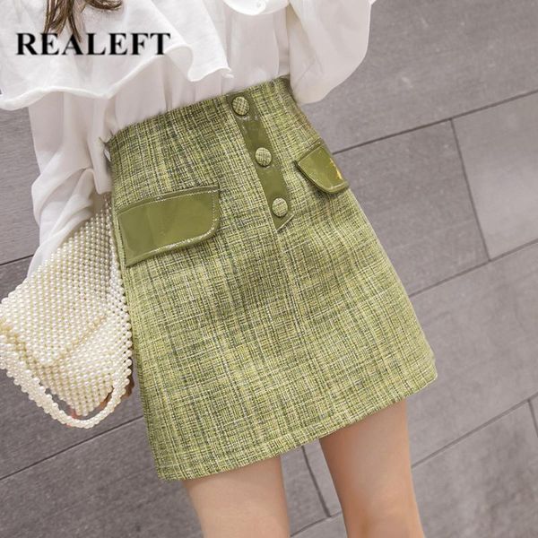 skirts realeft autumn winter vintage woolen plaid mini high waist button pocket wrap a-line 2021 arrival, Black
skirts realeft autumn winter vintage woolen plaid mini high waist button pocket wrap a-line 2021 arrival, Black