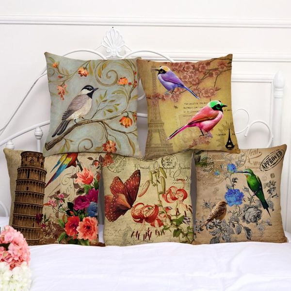 vintage bird flower butterfly 18" cotton linen sofa decorative throw cushion cover home decor mediterranean style pillow case cushion/d
vintage bird flower butterfly 18" cotton linen sofa decorative throw cushion cover home decor mediterranean style pillow case cushion/d