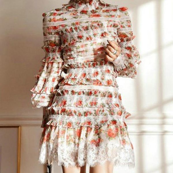 new summer printed beach wind set women's two-piece turtleneck lantern long-sleeved high waist lace ruffle skirt, White
new summer printed beach wind set women's two-piece turtleneck lantern long-sleeved high waist lace ruffle skirt, White