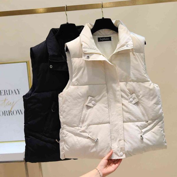 2021 winter slim down cotton vest women's short korean fashion et casual loose coat top, Black;white
2021 winter slim down cotton vest women's short korean fashion et casual loose coat top, Black;white
