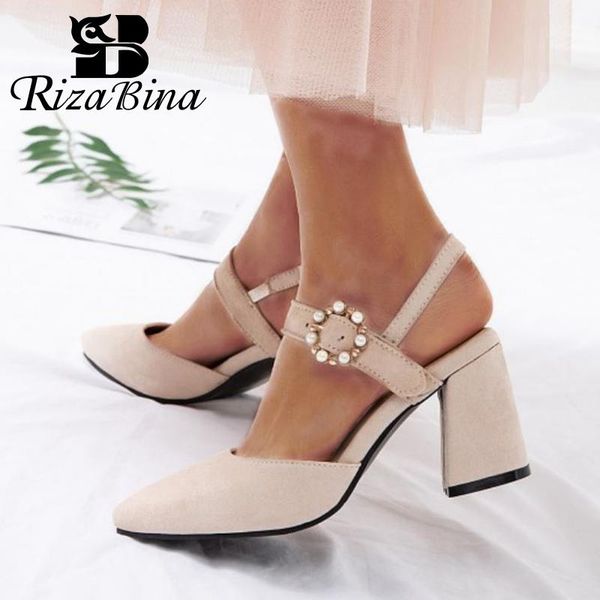 dress shoes rizabina women pumps fashion pointed toe square heels stylish slingbacks pearls buckle footwear size 32-43, Black
dress shoes rizabina women pumps fashion pointed toe square heels stylish slingbacks pearls buckle footwear size 32-43, Black