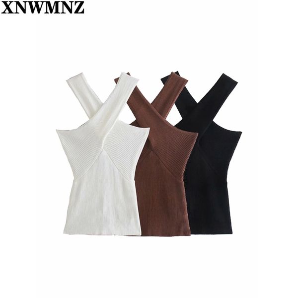 women fashion cross shoulders off-the-shoulder vest knit thin section solid color sleeveless streetwear 210520, Black;white
women fashion cross shoulders off-the-shoulder vest knit thin section solid color sleeveless streetwear 210520, Black;white