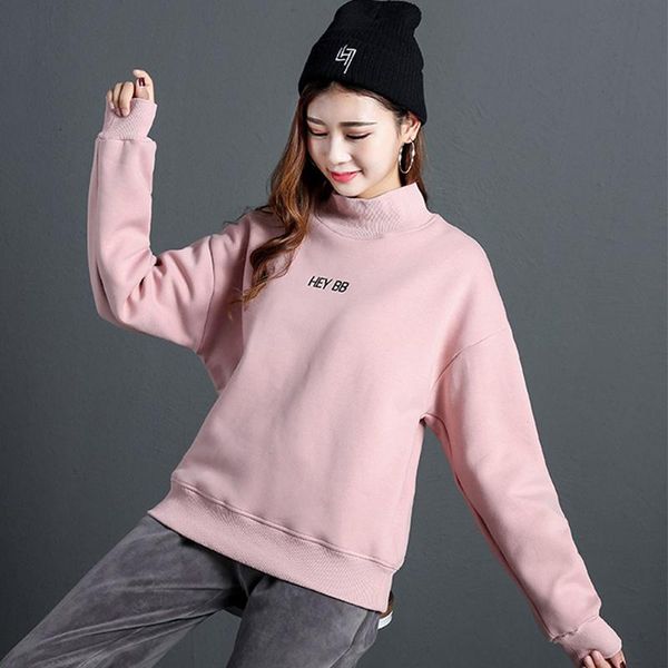 women's hoodies & sweatshirts 2021 simple style winter letter turtleneck pullover solid long sleeve fashion all-match loose sweatshirt, Black
women's hoodies & sweatshirts 2021 simple style winter letter turtleneck pullover solid long sleeve fashion all-match loose sweatshirt, Black