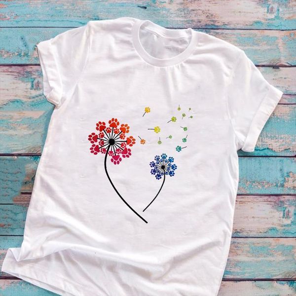 Summer And Women Fashion Men Tops Dog Paw Dandelion Print Tee Casual Loose Basic Lover, White;black
Summer And Women Fashion Men Tops Dog Paw Dandelion Print Tee Casual Loose Basic Lover, White;black