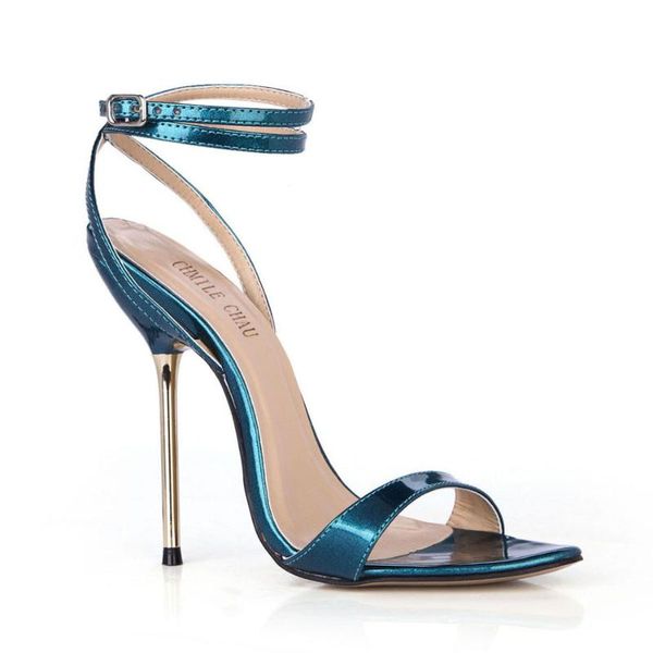summer 11cm high heeled sandals fashion patent stiletto thin heel ankle strap open toe party dress women shoes 5-i9, Black
summer 11cm high heeled sandals fashion patent stiletto thin heel ankle strap open toe party dress women shoes 5-i9, Black