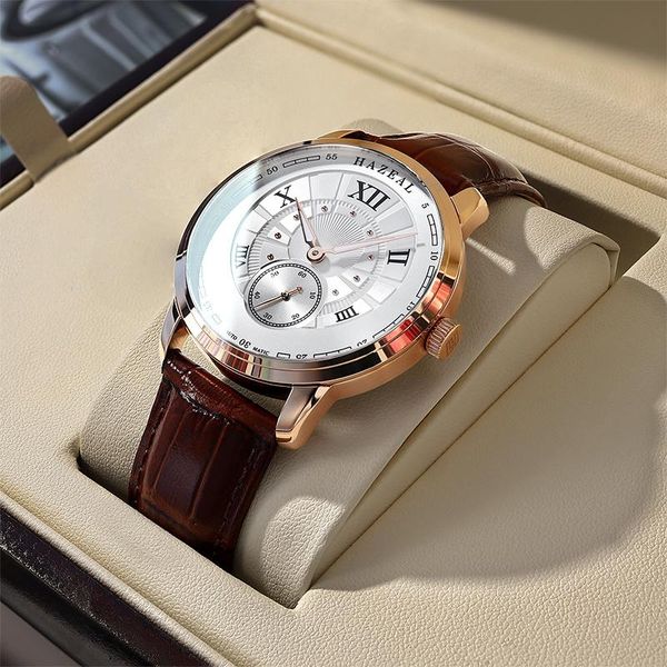 wristwatches hazeal men automatic watches business men's mechanical watch sapphire glass waterproof genuine male, Slivery;brown
wristwatches hazeal men automatic watches business men's mechanical watch sapphire glass waterproof genuine male, Slivery;brown