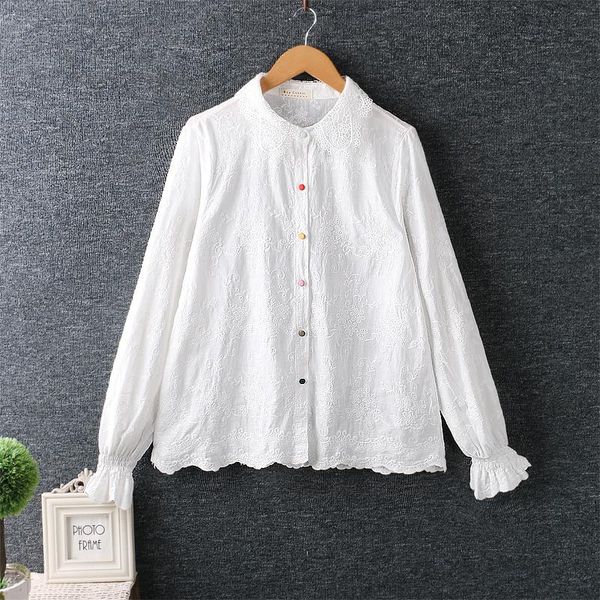 women's blouses & shirts 2021 spring women blouse japan style mori girl fresh lace turndown collar embroidery white long sleeve cotton
women's blouses & shirts 2021 spring women blouse japan style mori girl fresh lace turndown collar embroidery white long sleeve cotton