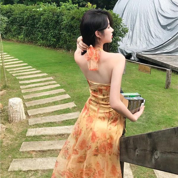 french sweet fairy summer court painting chiffon lace midi dress vintage elegant woman bow halter backless slim mesh casual dresses, Black;gray
french sweet fairy summer court painting chiffon lace midi dress vintage elegant woman bow halter backless slim mesh casual dresses, Black;gray