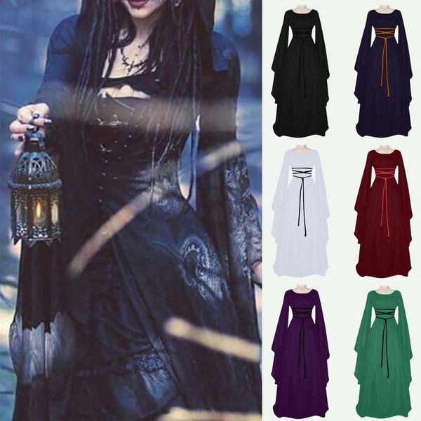 casual dresses women halloween dress solid vintage long flare sleeve comfortable bandage gothic witch party retro maxi vestidos, Black;gray
casual dresses women halloween dress solid vintage long flare sleeve comfortable bandage gothic witch party retro maxi vestidos, Black;gray