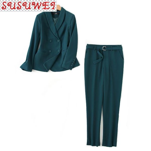 autumn office professional women's pants two-piece suit temperament double-breasted high-quality ladies jacket overalls two piece, White
autumn office professional women's pants two-piece suit temperament double-breasted high-quality ladies jacket overalls two piece, White
