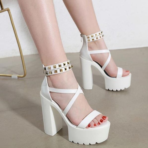 sandals european and american white super high-heeled thick-heeled platform nightclub women's catwalk dance per, Black
sandals european and american white super high-heeled thick-heeled platform nightclub women's catwalk dance per, Black