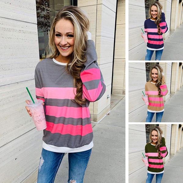 autumn winter candy colors striped print o neck sweatshirt casual loose hoodies women long sleeve streetwear ladies clothing 210507, Black
autumn winter candy colors striped print o neck sweatshirt casual loose hoodies women long sleeve streetwear ladies clothing 210507, Black