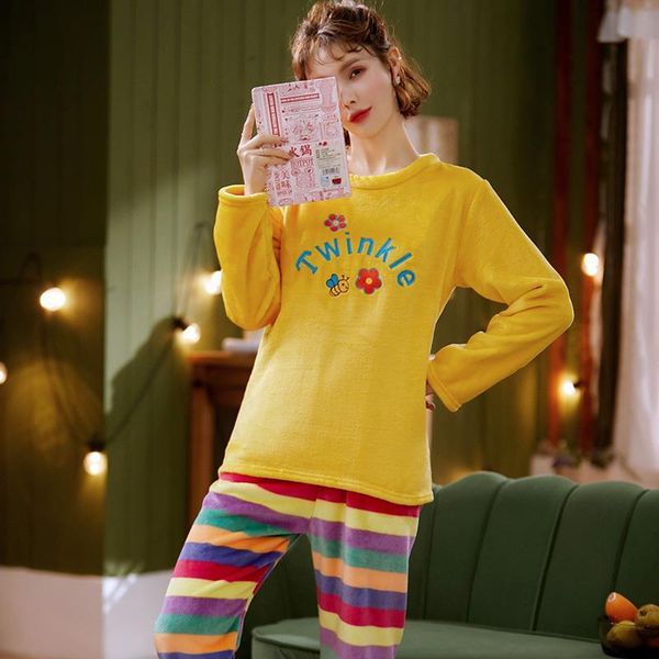women's sleepwear flannel pajamas set women cartoon honeybee pajama 2piece/suit long coat pant homewear big size ad38, Black;red
women's sleepwear flannel pajamas set women cartoon honeybee pajama 2piece/suit long coat pant homewear big size ad38, Black;red