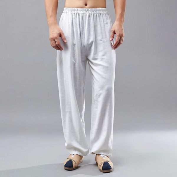 men's pants spring casual loose cotton linen trousers chinese tight waist large size, Black
men's pants spring casual loose cotton linen trousers chinese tight waist large size, Black