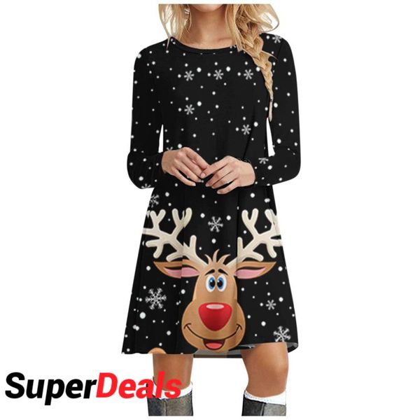casual dresses autumn winter dress 2021 women long sleeve o-neck christmas print ladies loose t-shirt mini swing robes, Black;gray
casual dresses autumn winter dress 2021 women long sleeve o-neck christmas print ladies loose t-shirt mini swing robes, Black;gray
