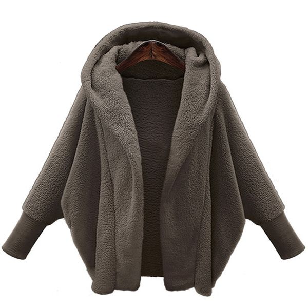 women's fur & faux casual women coat autumn winter long sleeve hooded artificial jacket solid loose cardigan casaco feminino tcvo, Black
women's fur & faux casual women coat autumn winter long sleeve hooded artificial jacket solid loose cardigan casaco feminino tcvo, Black