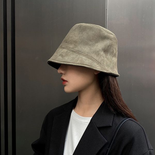 fisherman's female autumn winter plain bucket hat small face version versatile suede net red cover basin hat, Yellow
fisherman's female autumn winter plain bucket hat small face version versatile suede net red cover basin hat, Yellow
