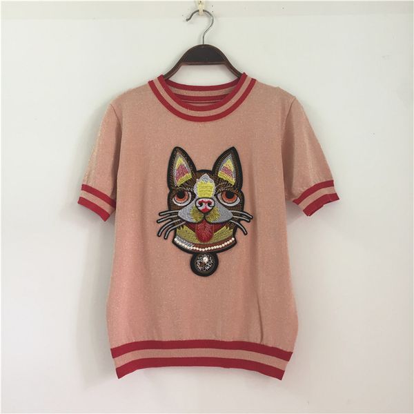 2021 Milan Style Spring Summer Brand Same Style Sweater Print Regular Pink Blue Khaki Short Sleeve Crew New Women Clothes mingzhi, White;black
2021 Milan Style Spring Summer Brand Same Style Sweater Print Regular Pink Blue Khaki Short Sleeve Crew New Women Clothes mingzhi, White;black