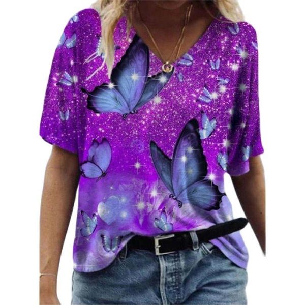 women's t-shirt summer casual short sleeve women tee oversize flower print street female v-neck loose butterfly pullover 2021, White
women's t-shirt summer casual short sleeve women tee oversize flower print street female v-neck loose butterfly pullover 2021, White