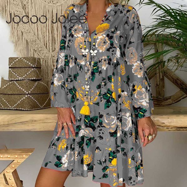 women spring long sleeve v neck loose dress boho floral print chiffon dress casaul ruffles mini party dress beach wear 210619, Black;gray
women spring long sleeve v neck loose dress boho floral print chiffon dress casaul ruffles mini party dress beach wear 210619, Black;gray