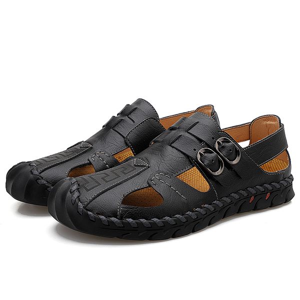 fashion mens leather beach sandals soft and comfortable outdoor leisure sports zapatos de hombre men leather sandals size 38-48, Black
fashion mens leather beach sandals soft and comfortable outdoor leisure sports zapatos de hombre men leather sandals size 38-48, Black