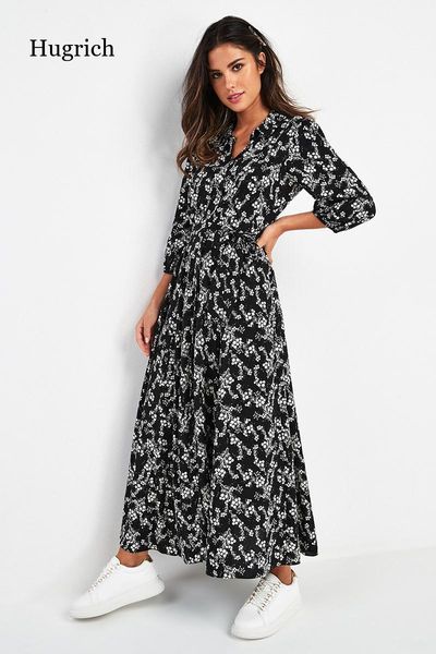 casual dresses vintage floral print maxi dress women boho three quarter sleeve long sashes turn down collar shirt robe, Black;gray
casual dresses vintage floral print maxi dress women boho three quarter sleeve long sashes turn down collar shirt robe, Black;gray