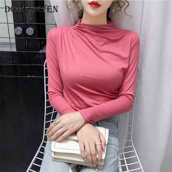basic long sleeve t shirt women autumn folds slim t-shirt female korean pure cotton tshirt woman clothes tee shirt 210330, White
basic long sleeve t shirt women autumn folds slim t-shirt female korean pure cotton tshirt woman clothes tee shirt 210330, White