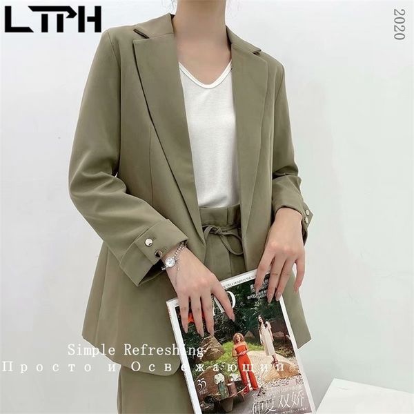 ltph simple none button cardigan blazer coat business casual high waist slim belt pants suits 2 piece set women autumn 210423, White;black
ltph simple none button cardigan blazer coat business casual high waist slim belt pants suits 2 piece set women autumn 210423, White;black
