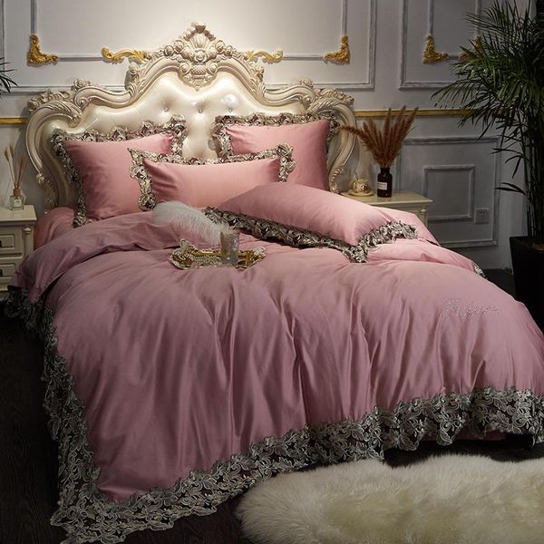 silky 2021 cotton pink bedding set luxury lace duvet cover bed /king size sheet ropa de cama/linge lit sets
silky 2021 cotton pink bedding set luxury lace duvet cover bed /king size sheet ropa de cama/linge lit sets
